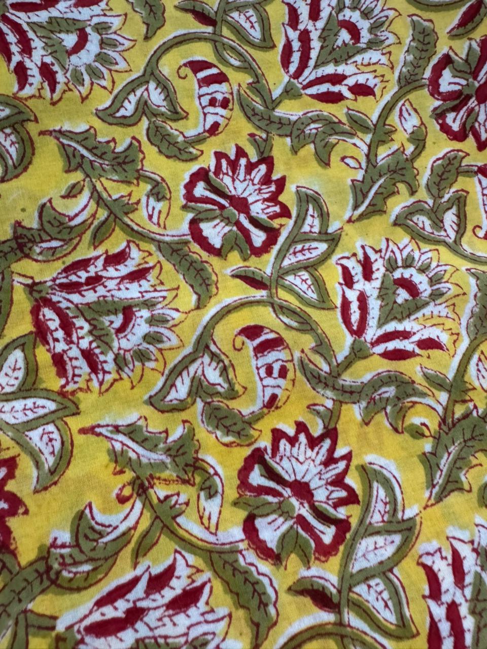 Exclusive Yellow Floral Print Cotton Suit With Cotton Dupatta (OCOTCO001