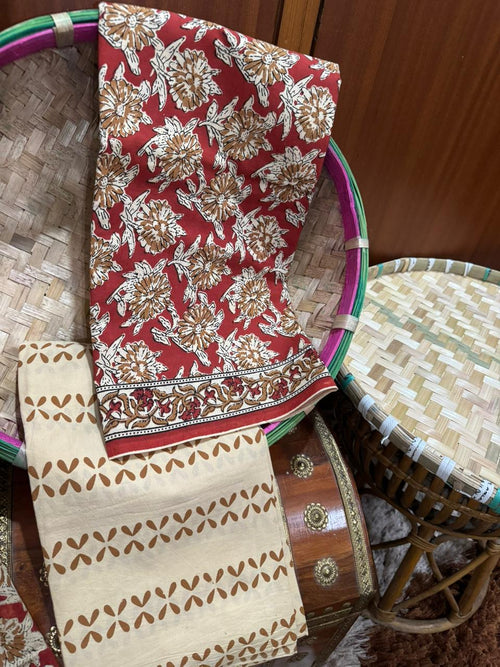 Exclusive Floral Print Cotton Suit With Cotton Dupatta (OCOTCO003)