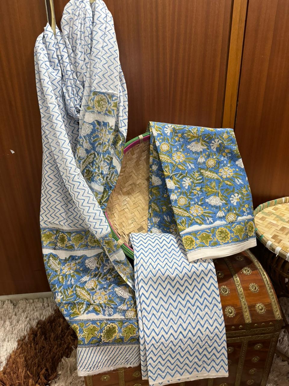 Exclusive Floral Print Cotton Suit With Cotton Dupatta (OCOTCO004)