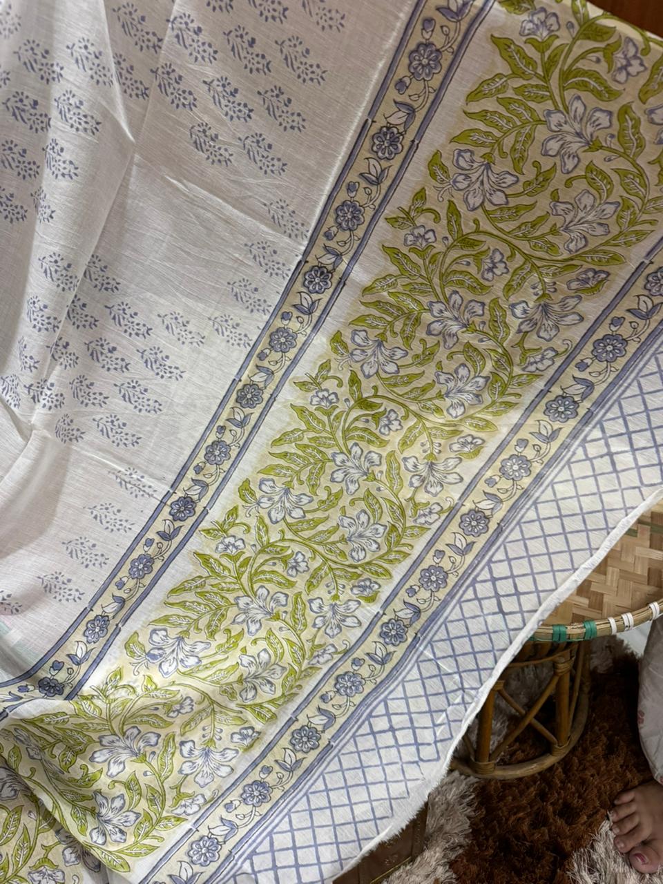 Premium Hand Block Printed Cotton Suit With Cotton Dupatta (OCOTCO005)