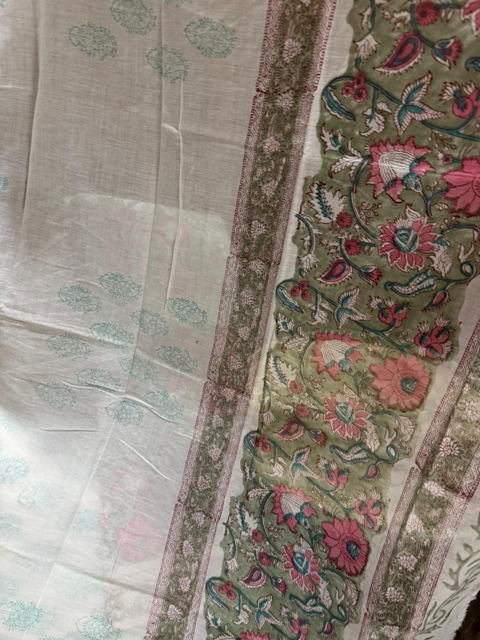 Exclusive Pista Green Cotton Suit With Cotton Dupatta (OCOTCO006)