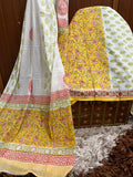 Exclusive Yellow Saffron Cotton Suit With Cotton Dupatta (OCOTCO012)