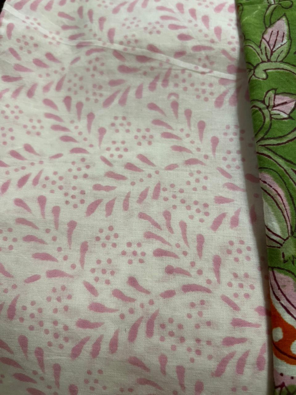 Moss Green Ivy Lane Floral Print Cotton Suit With Chiffon Dupatta (OCOTCH009)